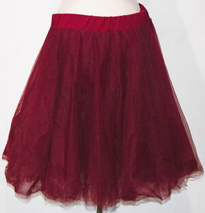 Varga Full Circle Tutu Skirt Merlot Colored L Elastic Waistline 35"in